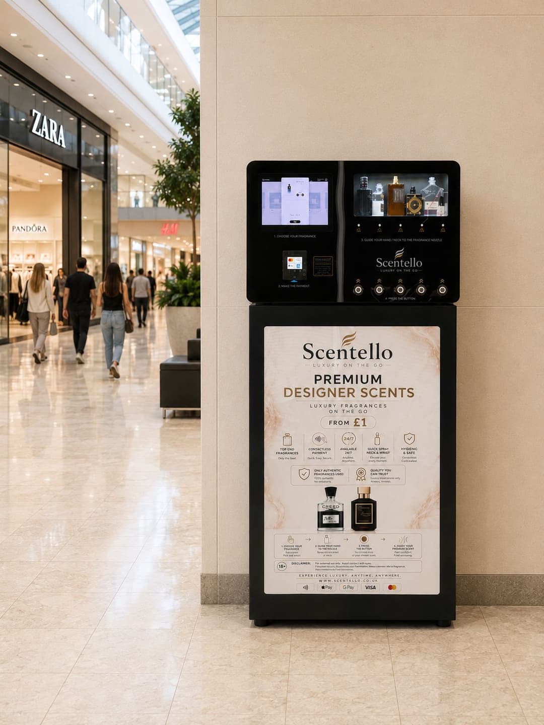 Scentello Fragrance Vending Machine — Full View